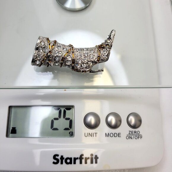 Silver Boots Brooch Pin - Picture 10 of 12